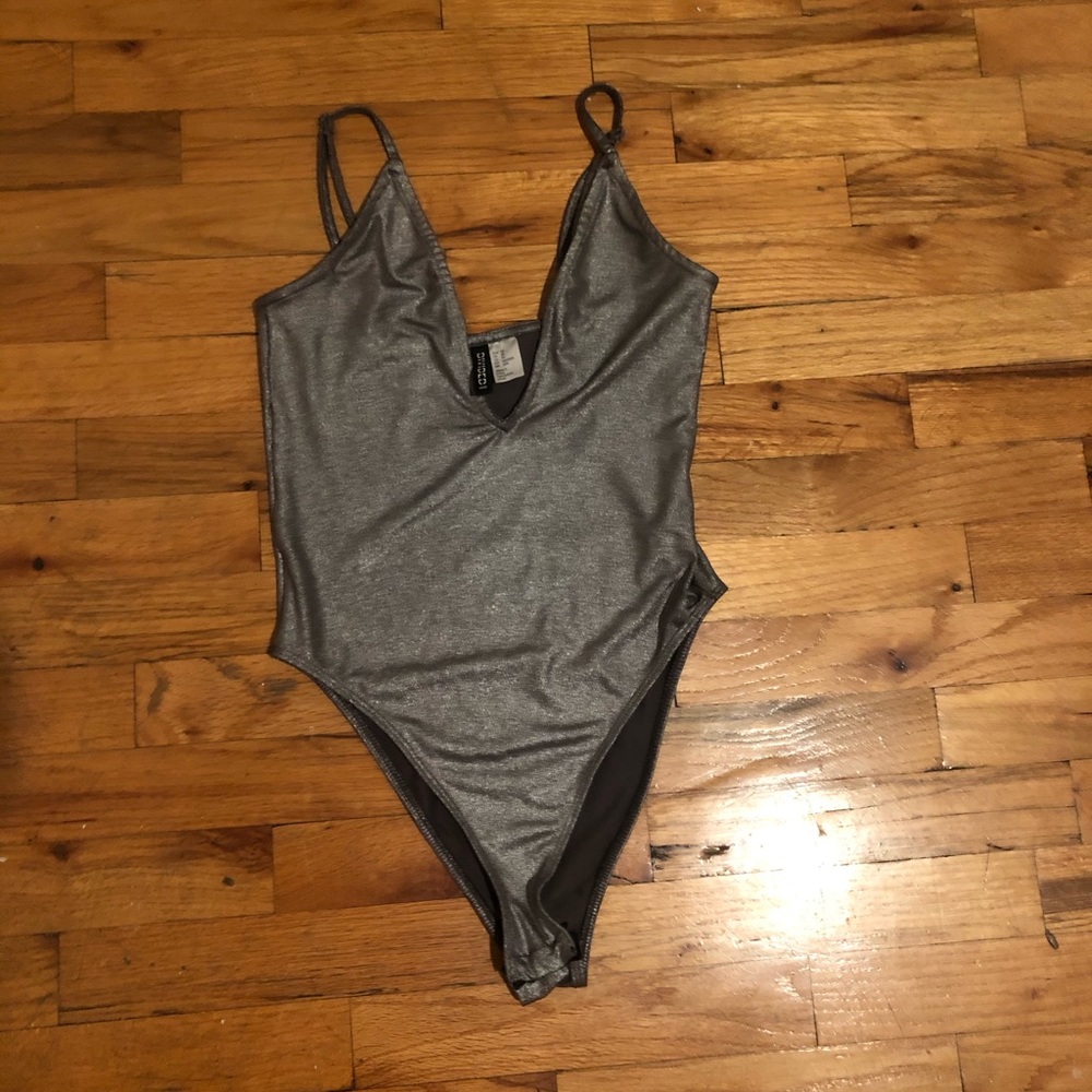H&M Metallic Silver Bodysuit